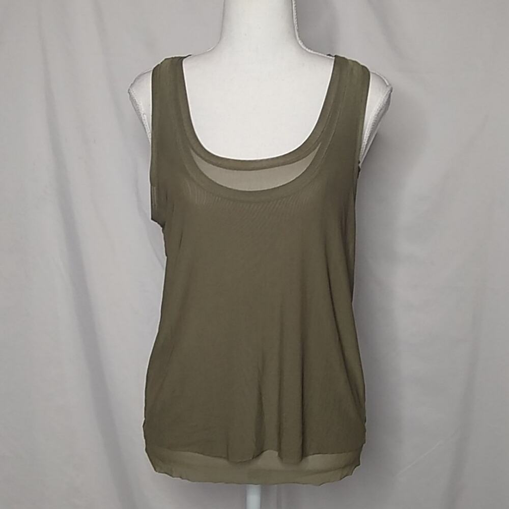 Reserved Women's Double Layer Mesh Tank Top Olive